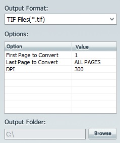 Select Tiff Image as output format