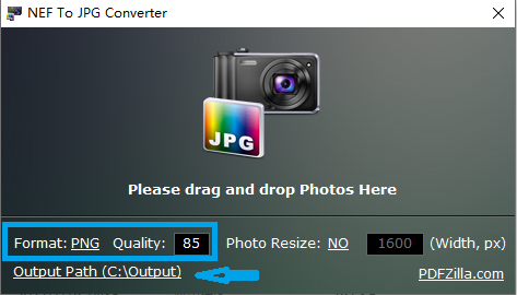 Set NEF to JPG, PNG, TIF or Other Formats